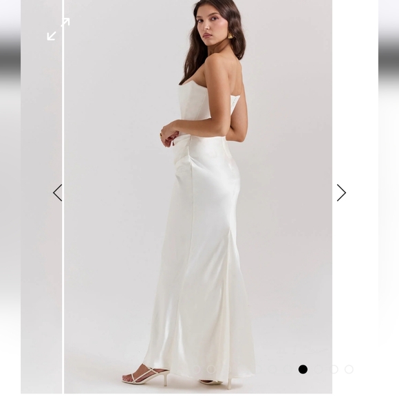 Sexy chic maxi strapless dress in 4 colors ivory,black,smoke and ruby - Picture 3 of 16